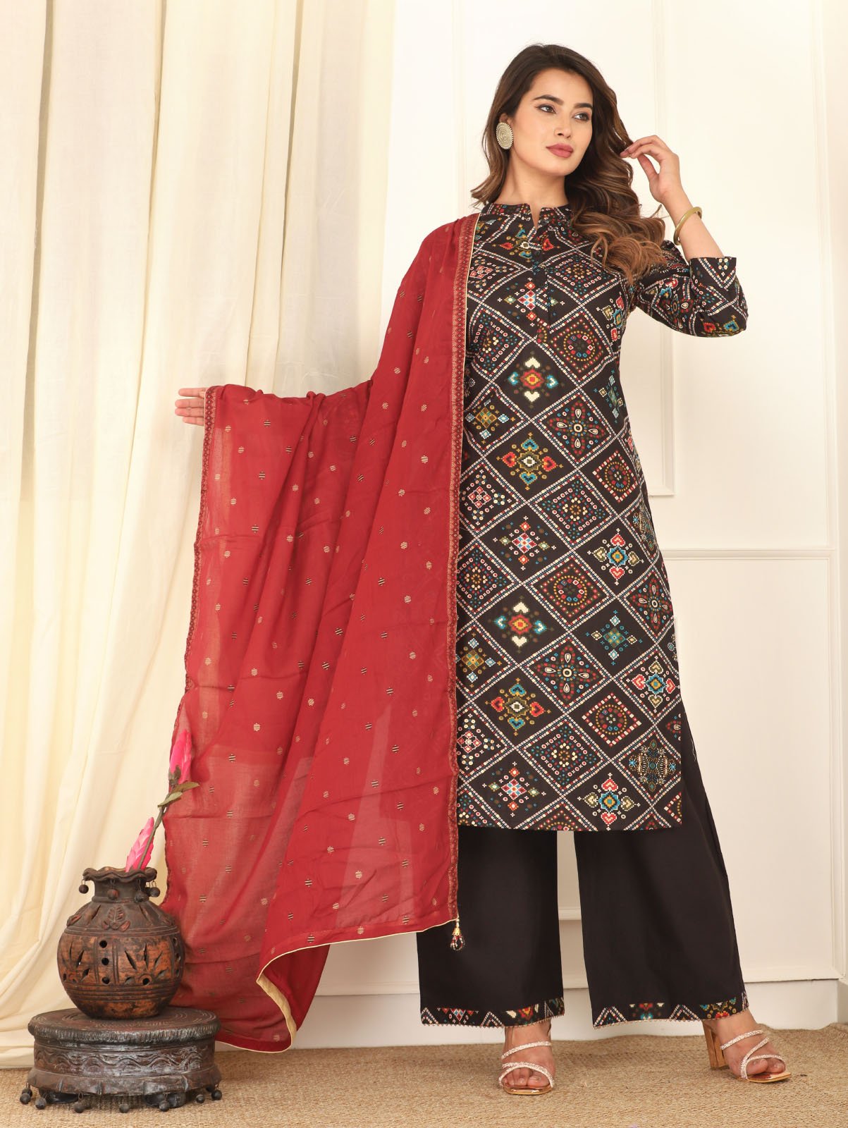 Pure Cotton Kurta and Pants with Dupatta